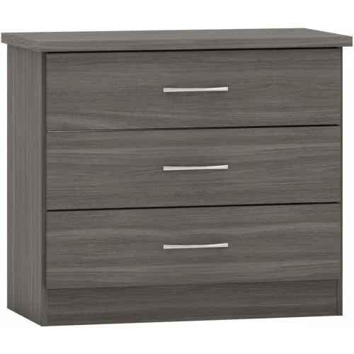 Nevada 3 Drawer Chest Black