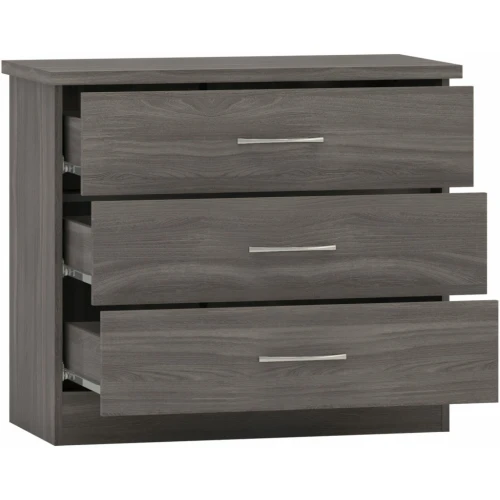 Nevada 3 Drawer Chest Black