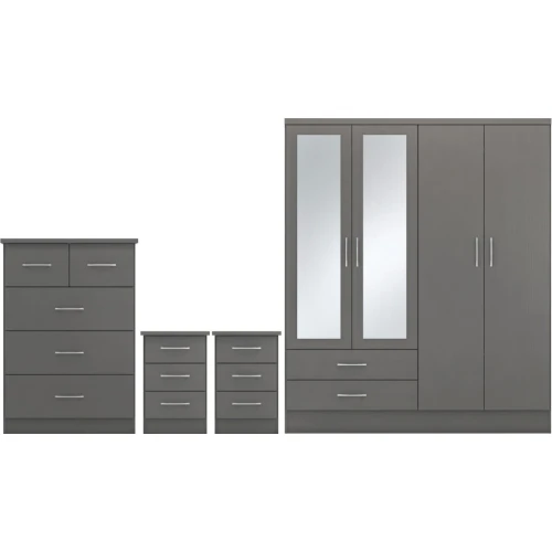 Nevada 4 Door Wardrobe Bedroom Set 3D