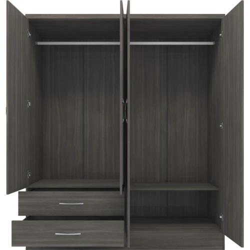 Nevada Black 4 Door Wardrobe