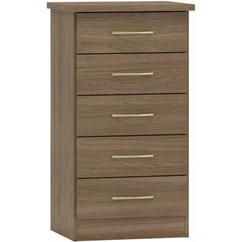 Nevada 5 Drawer Narrow Chest Rustic