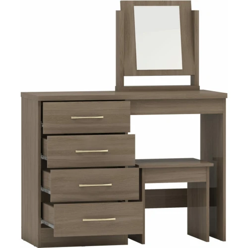 Nevada Rustic Oak 4 Drawer Dressing Table Set