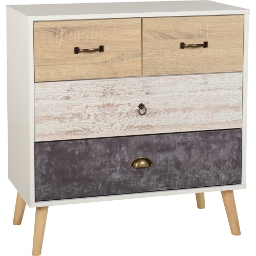 Nordic 2 plus 2 Drawer Chest Distressed