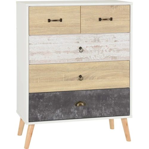 Nordic 3 plus 2 Drawer Chest Distressed