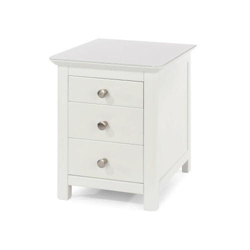 New Rose White 3 Drawer Bedside Cabinet
