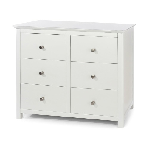 New Rose White 3 plus 3 Drawer Wide Chest