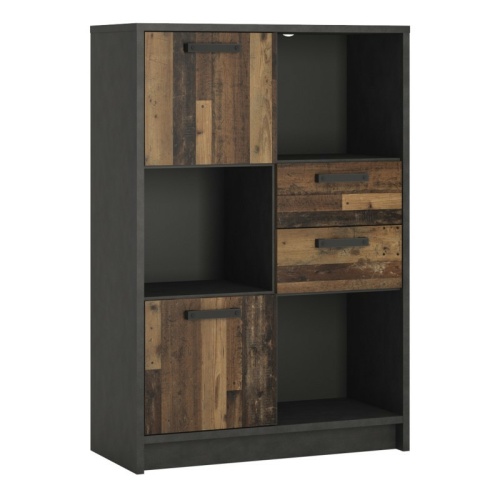 Brook Low Bookcase with 2 Doors and 2 Drawers