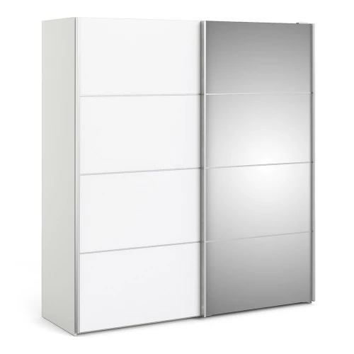 Rona Sliding Wardrobe 5 White/White Mirror