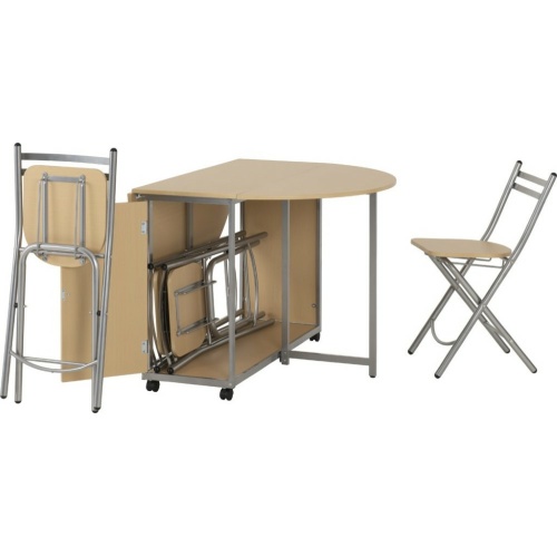 Budget Beech and Silver Butterfly Dining Set