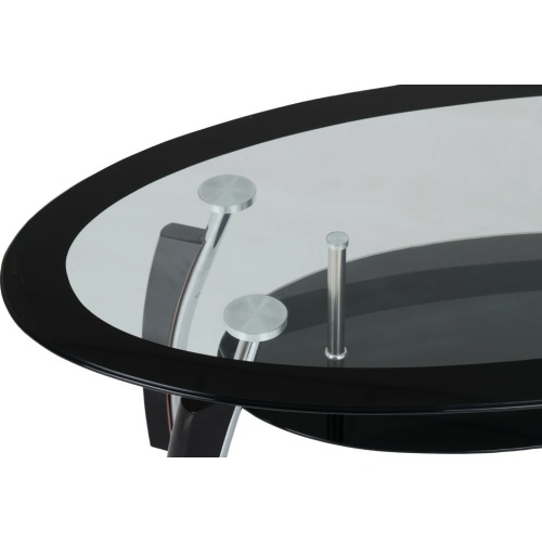 Elena Clear and Black Glass Coffee Table