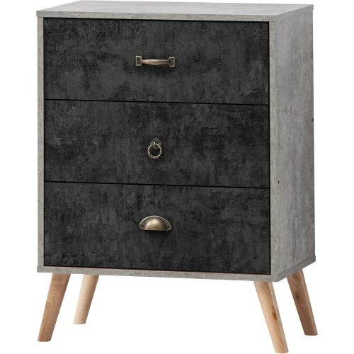 Nordic Charcoal 3 Drawer Chest