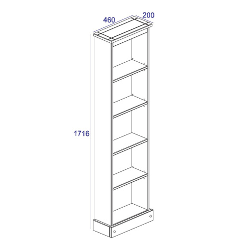 Corona premium tall narrow bookcase