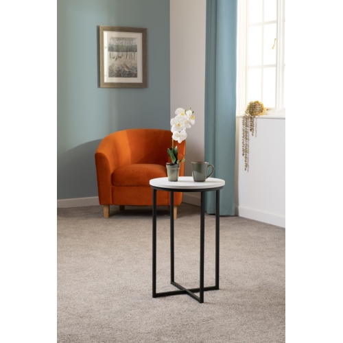 Dallas Black and Marble Side Table