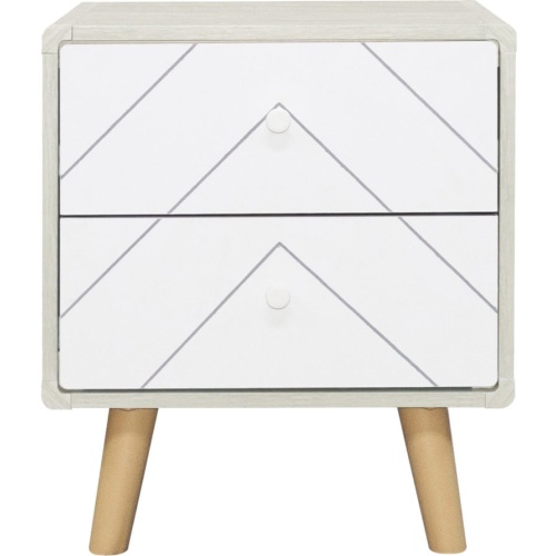 Dixie Dusty Grey and White 2 Drawer Bedside