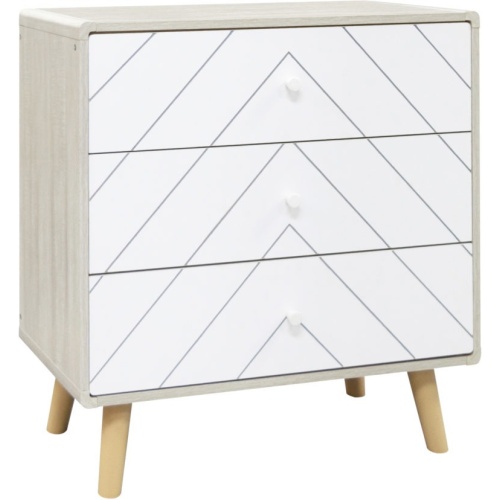 Dixie Dusty Grey and White 3 Drawer Chest