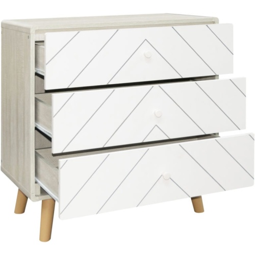 Dixie Dusty Grey and White 3 Drawer Chest