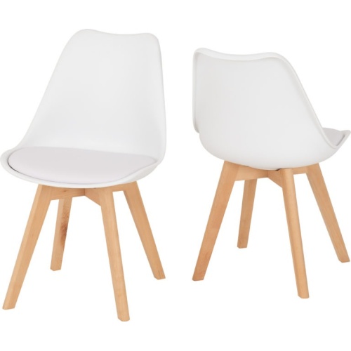 Bendal White and Beech Dining Chairs