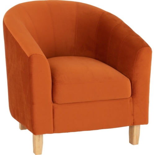 Burnt Orange Velvet Tub Chair