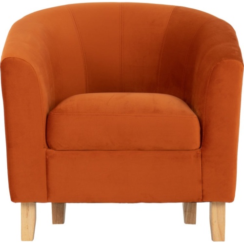 Burnt Orange Velvet Tub Chair