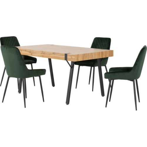 Treviso Dining Set with Avery Green Chairs