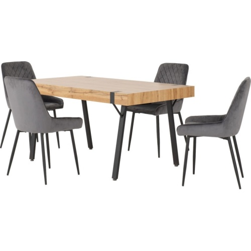 Treviso Dining Set with Avery Grey Chairs