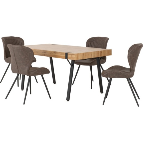 Treviso Dining Set with Quebec Brown Chairs