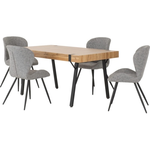 Treviso Dining Set with Quebec Grey Chairs
