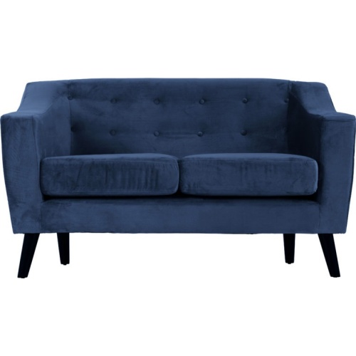 Ashley Blue Velvet 2 Seater Sofa
