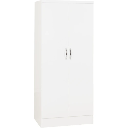 Nevada 2 Door All Hanging White Wardrobe