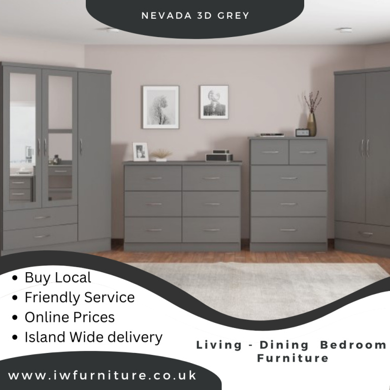 Nevada 3D Grey Bedroom Furniture