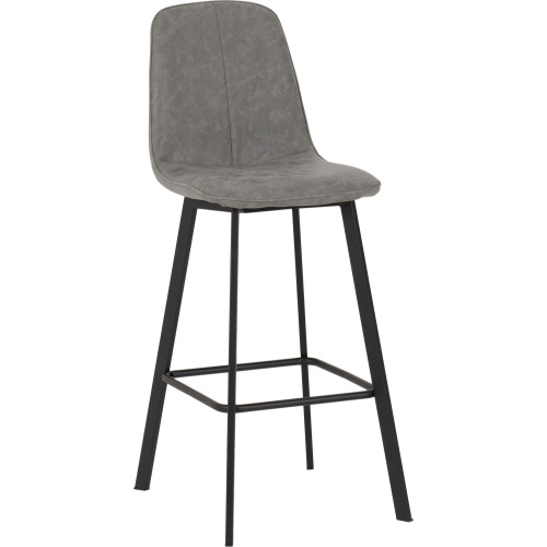 Quebec Bar Chair Grey Faux Leather