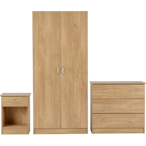 Bellingham Oak Effect 3 Piece Bedroom Set