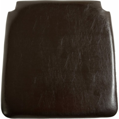 Brown Faux Leather Seat Pad Pair