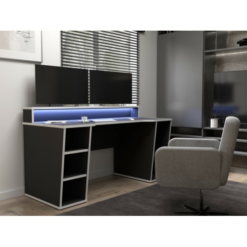 Tez-Gaming-Desk-with-LED-in-Black-White3-1.jpg IW Furniture | Buy Now
