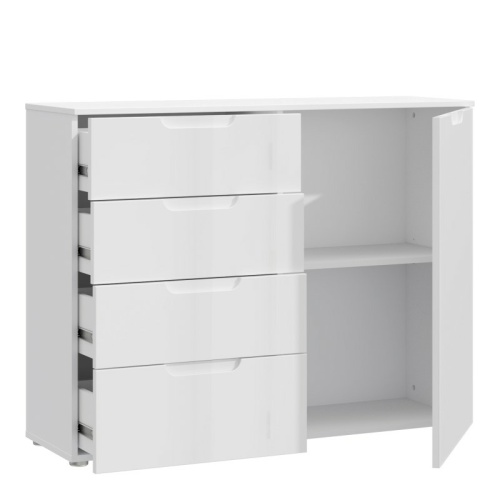 Enna-4-Chest-of-Drawers-1-Door-in-White-High-Gloss1.jpg IW Furniture | Buy Now