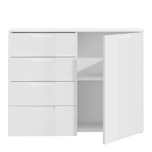 Enna-4-Chest-of-Drawers-1-Door-in-White-High-Gloss2.jpg IW Furniture | Buy Now
