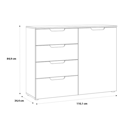 Enna-4-Chest-of-Drawers-1-Door-in-White-High-Gloss4.jpg IW Furniture | Buy Now