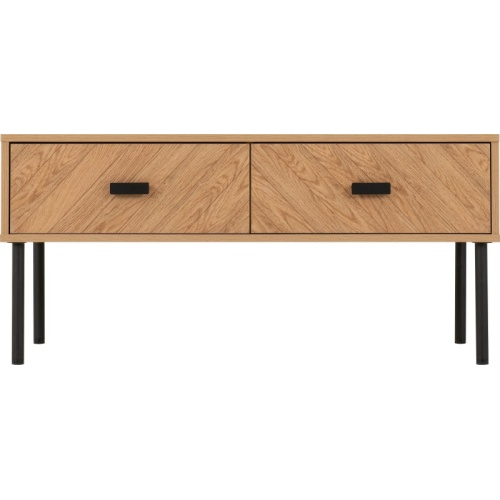 LEON 2 DRAWER COFFEE TABLE - MEDIUM OAK EFFECT 2023 300-301-076 03 IW Furniture | FREE DELIVERY