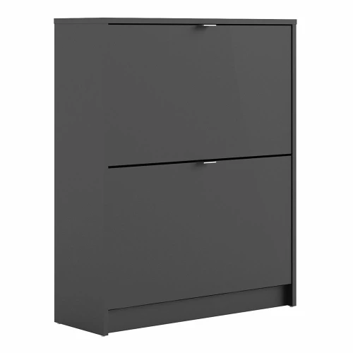 Shoe Cabinet 2 Flip Down Doors Black