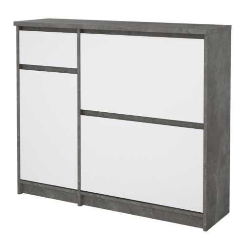 Caia-Shoe-Cabinet-2-Flip-Down-Doors-Concrete1.jpg IW Furniture | FREE DELIVERY