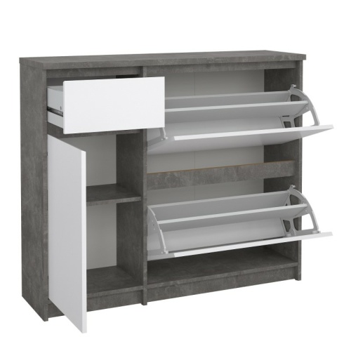 Caia-Shoe-Cabinet-2-Flip-Down-Doors-Concrete2.jpg IW Furniture | FREE DELIVERY