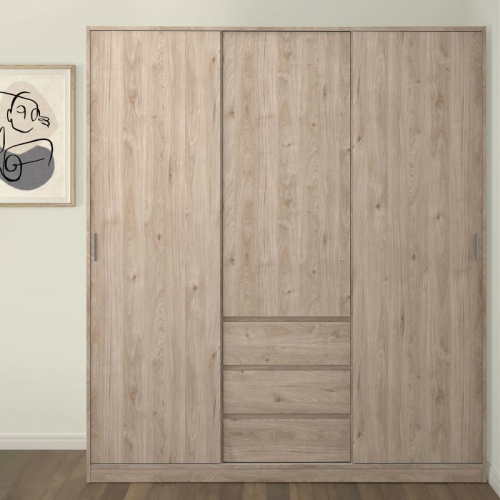 Caia-Wardrobe-with-2-Sliding-Doors-Oak4.jpg IW Furniture | FREE DELIVERY