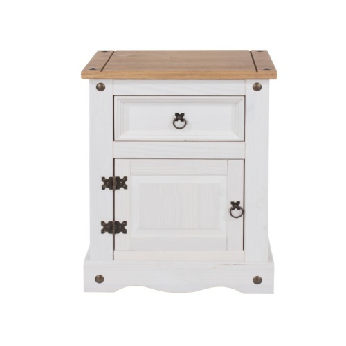 Corona 1 Door Bedside White - Image 4