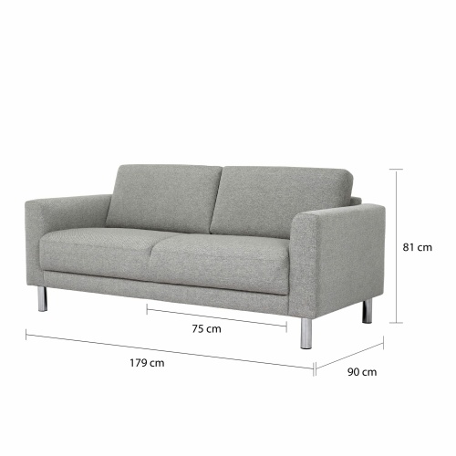 Cleveland 2 Seater Sofa in Nova Light Grey
