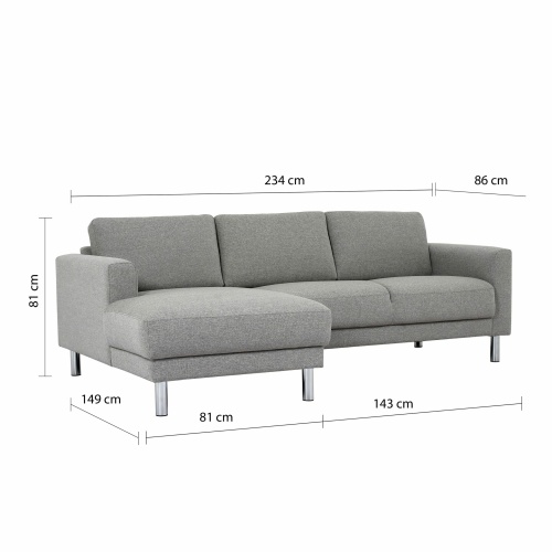 Cleveland Chaiselongue Sofa (LH) Light Grey