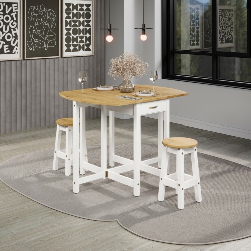 Corona-White-oval-breakfast-drop-leaf-table-set.jpg IW Furniture | Free Delivery