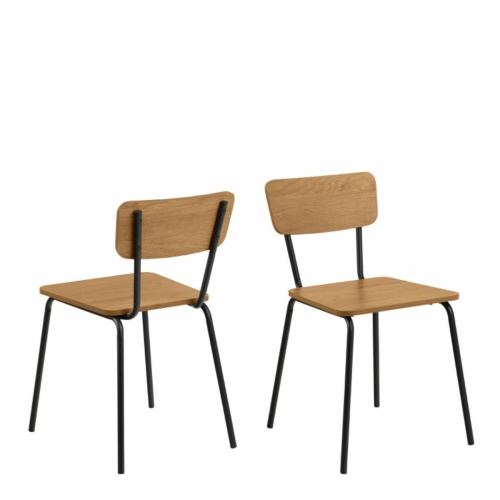 Peru-Dining-Chair-in-Steel-and-Oak-Pair.jpg IW Furniture | Free Delivery