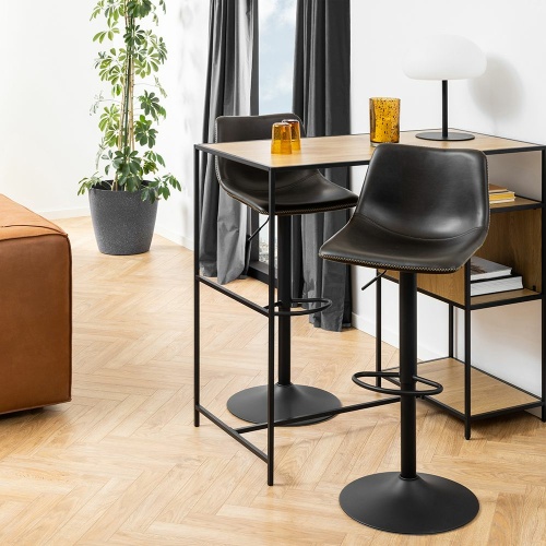 Regon Bar Stool in Black Set of 2 - Image 4