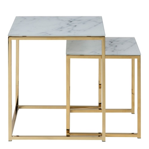 Alisma-Nest-of-Tables-White-Marble-Effect-1.jpg IW Furniture | Free Delivery