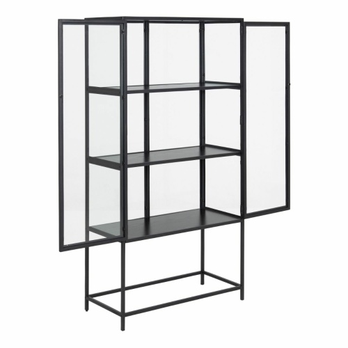 Seaford-2-Glass-Door-Display-Cabinet-Black2.jpg IW Furniture | Free Delivery